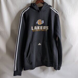Adidas x LA Lakers NBA Basketball Black Pullover Hoodie, Medium
